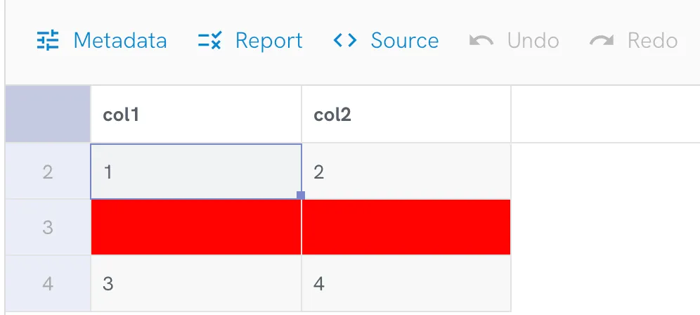 Empty row error